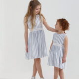 White and Blue Striped Dress - Image 2