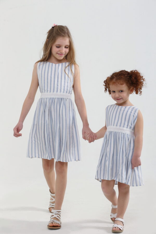 White and Blue Striped Dress